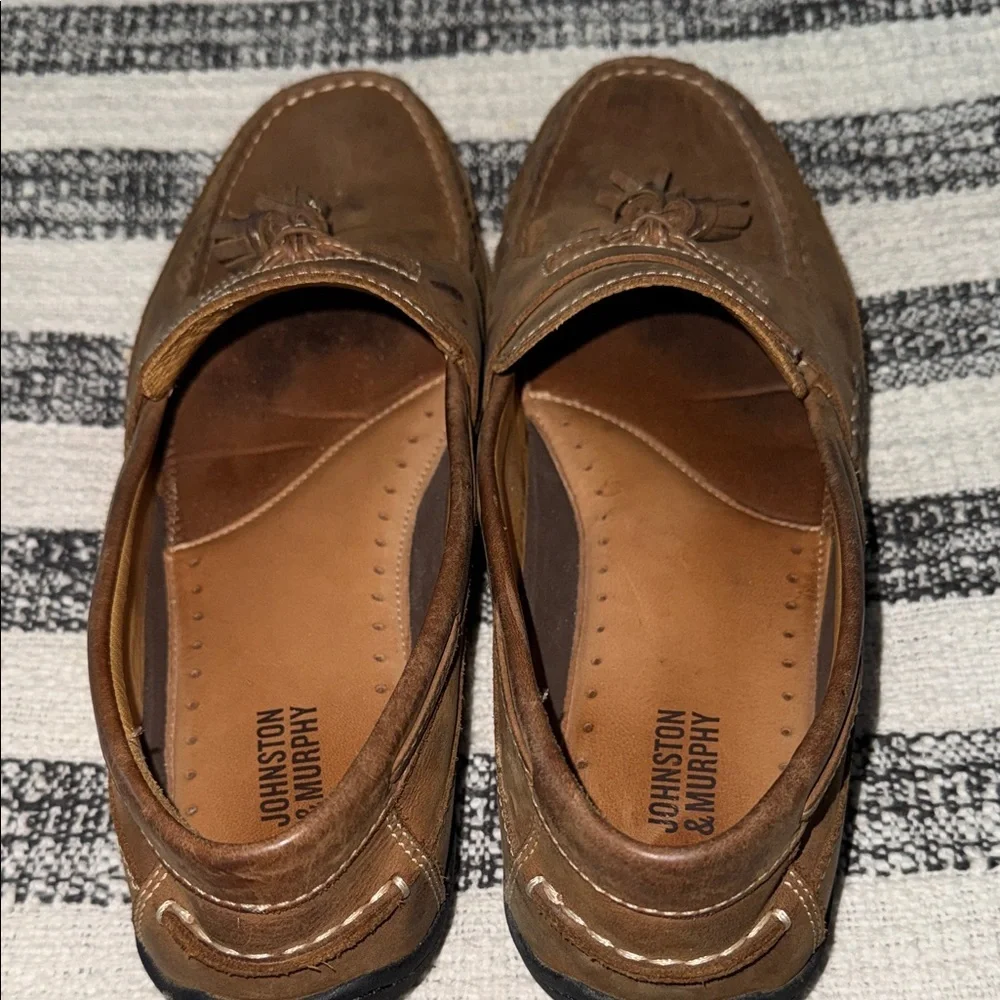 Johnston & Murphy Tan Leather Tassel Loafers sheepskin leather, business casual